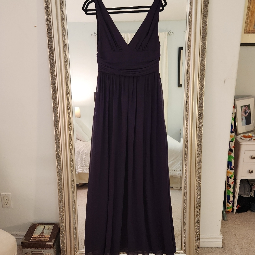 Ever Pretty Deep Purple Chiffon V-Neck Maxi Dress